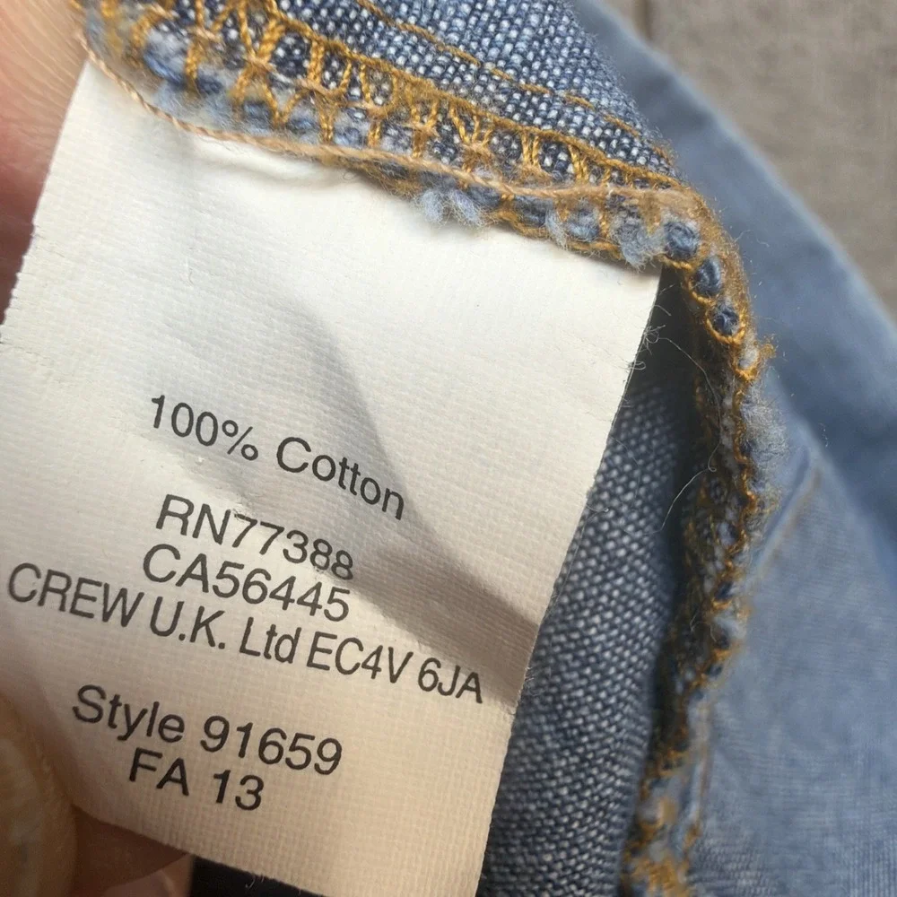 J Crew Chambray Shirt Dress Women's‎ Medium Blue Long Sleeve Utility Casual - Picture 6 of 8